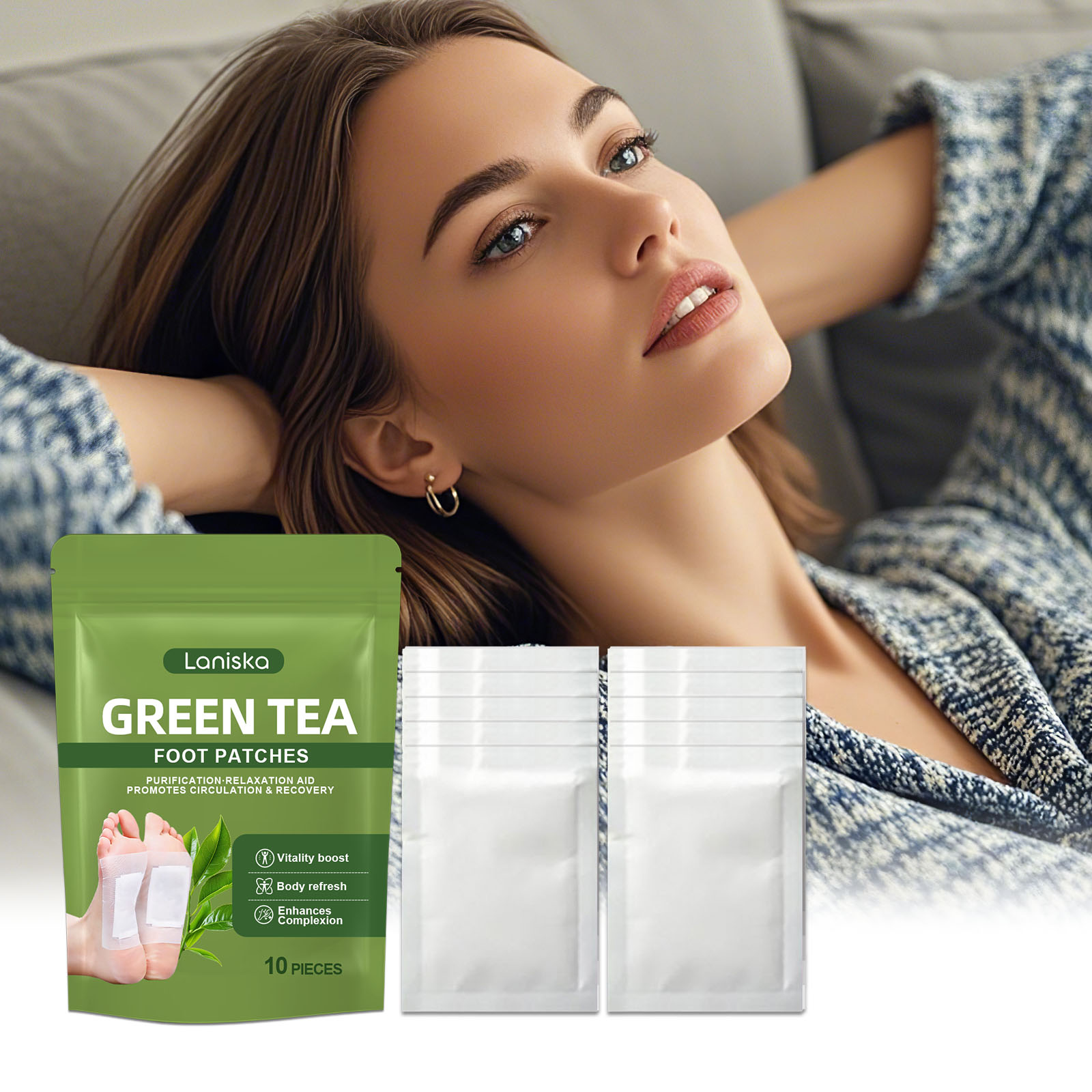 Detox Foot Patch - Натуральные детокс-пластыри для ног: снятие стресса,