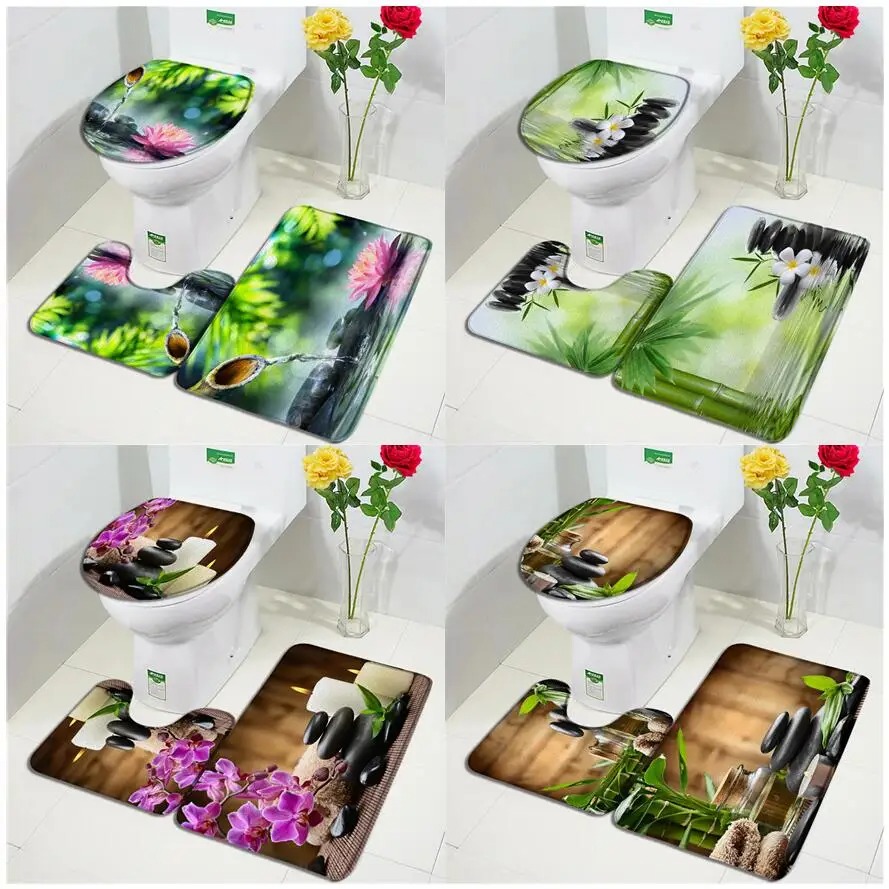 Bamboo Bath Mat - Зеленый бамбуковый комплект ковриков для ванной